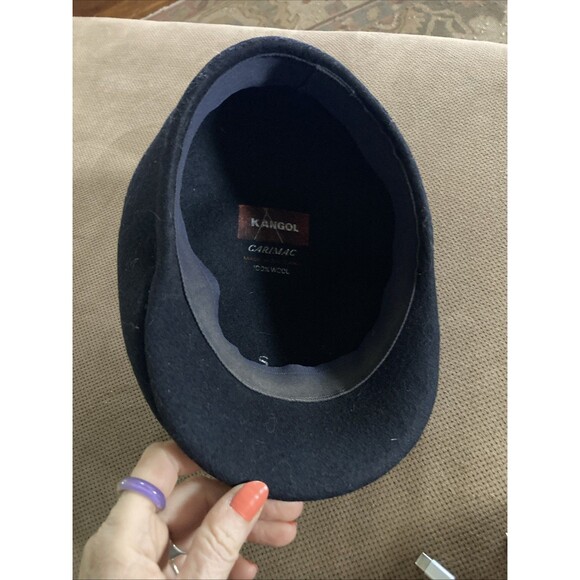 Kangol Black Wool cab hat made In England size Small Cap Golf Mod - Picture 8 of 8